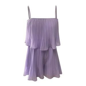 Elegant Lavender Pleated Dress romper